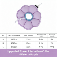 Collier Élisabéthain pour Chat et Chien, Rembourré en Coton PP Doux en Forme de Fleur, Réglable, Anti-Léchage et Anti-Morsure, pour la Récupération Post-Opératoire et la Guérison des Plaies