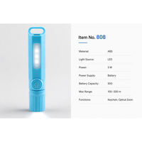 Lampe torche LED 808 5W en ABS, alimentée par piles, avec zoom télescopique, portée de 100-200m, 4 modes, lumière latérale pour le camping et la randonnée
