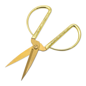 กรรไกรครัวเรือน สแตนเลส สีทอง หัวตรง สำหรับใช้ในบ้าน ยี่ห้อหยางเจียง หมายเลขสินค้า 0026 กรรไกรเหล็กทั้งตัว - Product Image 2