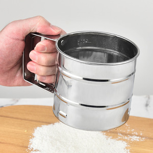 Setaccio per Farina Multifunzione a Doppio Strato in Acciaio Inox con Manovella a Una Mano, Setaccio a Maglia Fine in Metallo per Cottura - Product Image 2