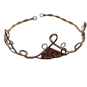 Base de couronne plaquée or enroulée de fil 27x7cm, style antique, faite à la main, accessoire de cheveux DIY, diadème de mariage - Product Image 5