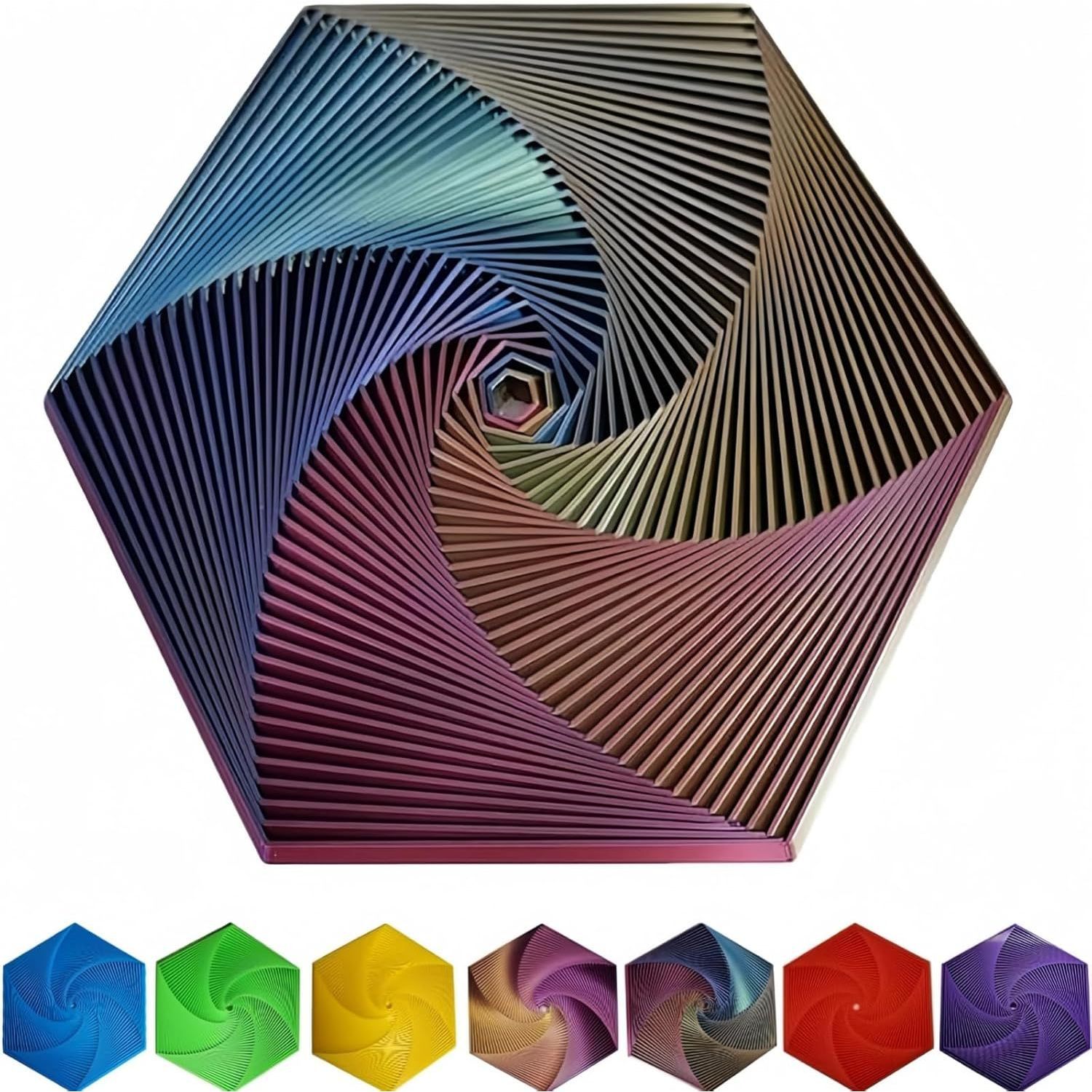 Juguete mágico hexagonal de 12,5 cm: rojo, amarillo y azul fresco y colorido