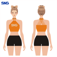 Tenue d'entraînement de cheerleading scintillante avec strass pour enfants et adolescents, tailles plus, combinaison de cheerleading en spandex/polyester OEM SNG