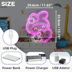 Letrero Luminoso LED de Anime Melody, Luz de Neón para Decoración de Pared, Dormitorio, Sala de Juegos, Sala de Estar, Decoración para Niños - Product Image 2