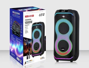 NDR-616B Đảng Xe đẩy ngoài trời kép 6.5 inch Home TWS USB không dây Surround đài phát thanh RGB 40 Wát BT Loa dài loa - Product Image 2