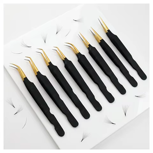 Professional Fiber Grip <b>Lash</b> Extension Tweezers 45 Degree Slim Pointed Tip Mega Volume Eyelash Extension Tweezer for <b>Lash</b> Graft - Product Image 4