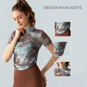 เสื้อวิ่งไร้รอยต่อของผู้หญิงชุดออกกำลังกายโยคะฟิตเนสแห้งเร็วระบายอากาศได้ดีโลโก้ที่กำหนดเอง - Product Image 2