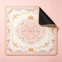 Tapis de Mahjong Floral Daisy Bleu Clair en Microfibre Antidérapant pour 4 Joueurs – Idéal pour les Parties à Domicile et les Fêtes