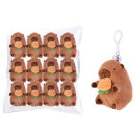 Mignon Fraise Capybara En Peluche Porte-clés En Peluche Persimmon Secouant Queue Capybara Pendentif Doux Poupée Porte-clés Sac À Dos Pendentif Cadeau