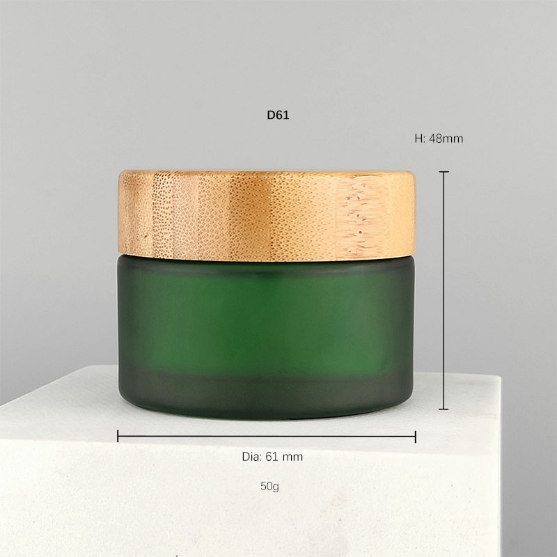 Coperchio di bambù barattolo verde smerigliato D61