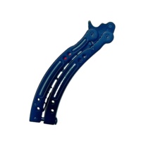 Couteau de chasse pliant multifonction personnalisable, style papillon, sans lame tranchante, très vendu, pour entraînement, camping et survie pratique