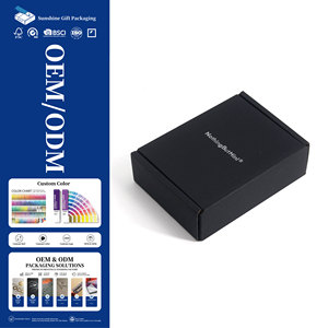 Boîte d'expédition noire personnalisée avec bande déchirable, emballage haut de gamme avec logo pour les marques de cosmétiques et de soins de la peau, expédition e-commerce - Product Image 1