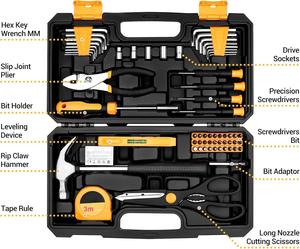 GTYPRO Tool Kit Set Box 62 piezas Reparación del hogar <span class=keywords><strong>Herramientas</strong></span> <span class=keywords><strong>de</strong></span> bricolaje Juegos básicos <span class=keywords><strong>de</strong></span> <span class=keywords><strong>caja</strong></span> <span class=keywords><strong>de</strong></span> <span class=keywords><strong>herramientas</strong></span> <span class=keywords><strong>de</strong></span> mano - Product Image 3