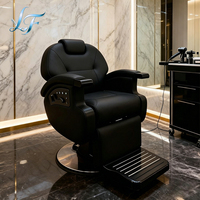 Équipement de salon de coiffure au design moderne, fauteuil de barbier électrique inclinable de luxe avec réglage de la hauteur pour les soins capillaires