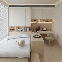 Lit intelligent multifonctionnel Tatami avec armoire et bureau, mobilier de chambre d'enfant, bois massif durable, vente directe d'usine, grand rangement