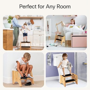 Tabouret en bois pour enfants avec tapis antidérapant pour enfants et tout-petits à partir de 4 ans - Product Image 5