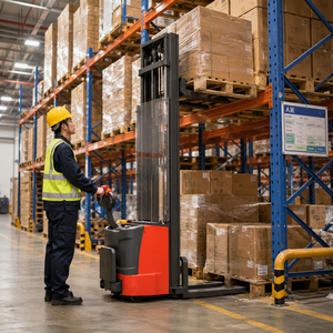 Hot Sell 1.6 Ton Full Electric Pallet Stacker PU Wheels CE Approved Electric Forklift Stacker for Warehouse Logistics <b>Handling</b> - Product Image 6