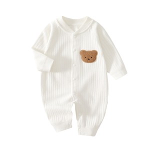 Mamelucos para Bebé de Algodón Puro, Manga Larga, Unisex, con Parche de Oso, para Primavera y Otoño - Product Image 5