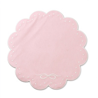 Set de table rond en toile de coton festonnée, avec broderie nœud et pois, pour la décoration de table de mariage, d'hôtel ou de maison