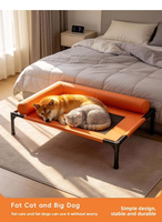Lit surélevé pour chien en tissu Oxford durable et imperméable, avec cadre renforcé, faible MOQ, mobilier pour animaux de compagnie pour grands chiens, utilisation en salon