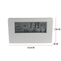Hygromètre Thermomètre Multifonctionnel d'Intérieur, Compteur de Température et d'Humidité, Horloge de Bureau en Plastique avec Alarme, Calendrier, Écran LCD Clair, OEM