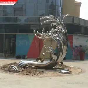 Tendencia de moda nueva estatua de arte al aire libre escultura de precisión Metal escultura de acero inoxidable estatuas decoración del hogar para la venta