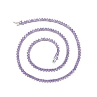 Chaîne de tennis BC105 violette 3 mm pour homme, collier personnalisé avec zircon en forme de poire serti griffe, style hip-hop européen et américain