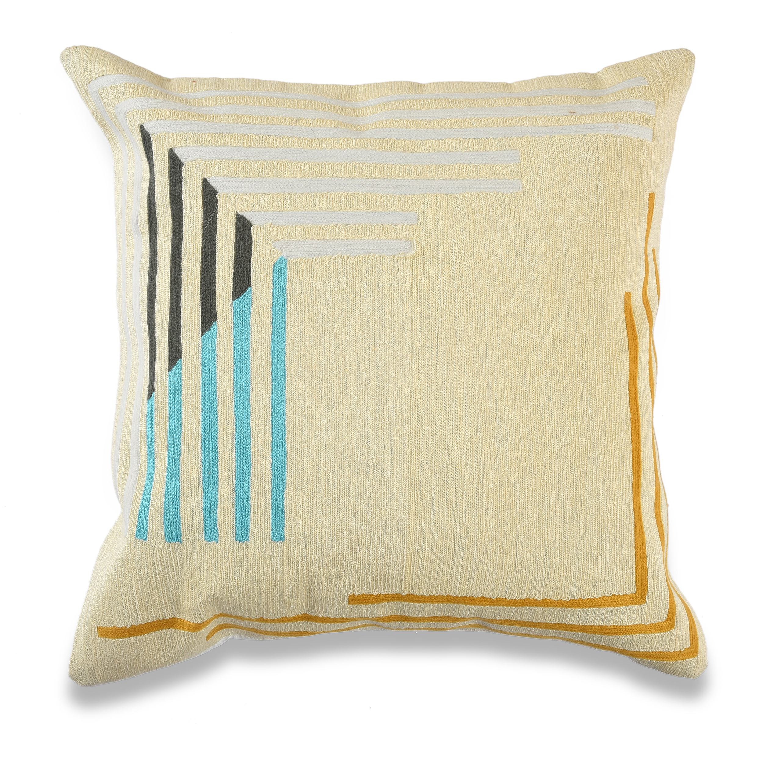 Beige, Sky-Blue, Mustard, Grey & White