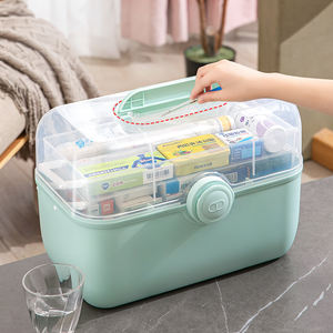 Gran oferta, caja de almacenamiento de medicamentos de plástico portátil de 3 capas, Mini pastillero de un día, botiquín de primeros auxilios <span class=keywords><strong>para</strong></span> el hogar, uso en la cocina - Product Image 4
