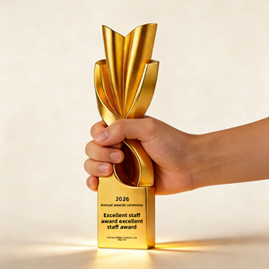 Nuovo Trofeo Placcato Oro 2026 Personalizzato di Alta Gamma con Confezione Regalo a Spirale Creativa per Riconoscimenti Aziendali e Dipendenti Eccezionali - Product Image 3