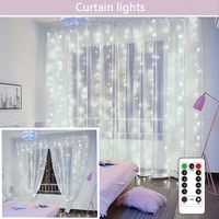 Guirlande lumineuse LED 3x3 en cuivre, télécommande USB, 8 fonctions, avec crochets, IP44, lumière chaude 3000K, 12m, pour Noël, pour l'exportation