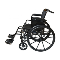 Fauteuil roulant en acier de haute performance avec accoudoirs rabattables amovibles, pneus en PU, revêtement ignifuge, capacité de 300 lb