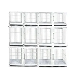 Chenil pour animaux clinique chiot Show Construction de fil pliable Cages modulaires pour chats caisses à revêtement en poudre Cages pour chiens