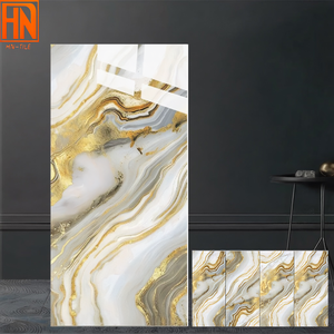 Carreaux de porcelaine française modernes à reflets dorés 600x1200mm, antidérapants, pour murs et sols intérieurs d'appartements, maisons, cuisines et salles de bain - Product Image 1