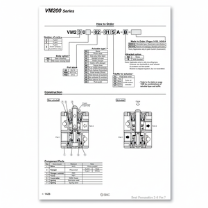 Modèle de soupape de commande mécanique pneumatique SMC VM230-02-34BA - Product Image 1