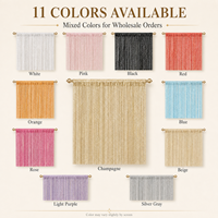Rideau à franges décoratif en polyester avec passe-tringle 100x200cm pour porte et séparateur de pièce, vente en gros