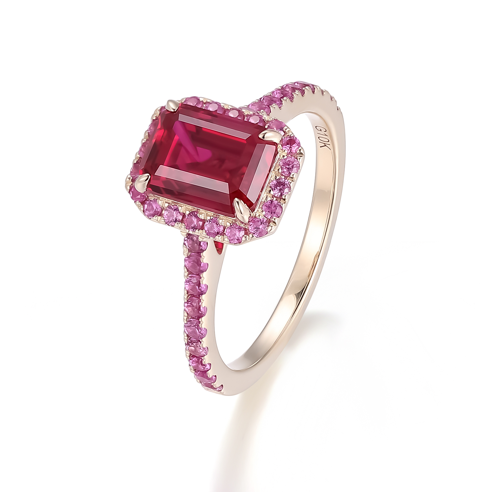 14K yellow gold lab gemstone ring