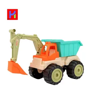 HY Toys Partners new children's beach engineering car simulation sliding toy building excavator model educational