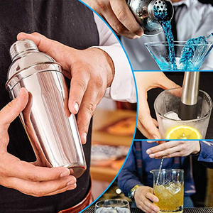 Barre En Acier inoxydable Outils avec Barman Crépine Martini Kit avec <span class=keywords><strong>Doseur</strong></span> et Cuillère à Mélanger et Boire Recettes Livret - Product Image 5
