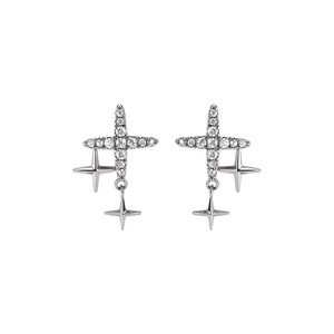 Pendientes de tuerca con forma de estrella Dinle, circonita cúbica brillante, alta retención de color, joyería informal para el día a día - Product Image 3