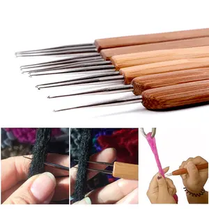 AliLeader bambu kolu dreadhook kanca iğne tığ iğne birbirine aracı tığ kanca Dread Locs uzantıları için