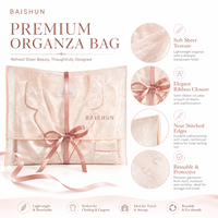 Sac cadeau en organza avec nœud en ruban, semi-transparent, rose poudré, emballage pour vêtements, tricots, écharpes, cadeaux, rangement