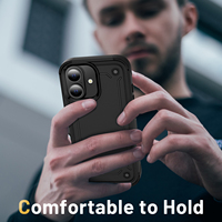 Étui de téléphone portable hybride TPU PC de luxe 2 en 1 antichoc pour 17 Pro Max et pour 17 avec fonctions magnétiques et anneau