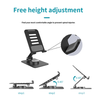 2023 support de téléphone pliable universel personnalisé 360 degrés Rotation bureau en alliage d'aluminium support de tablette support de téléphone portable