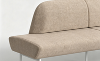 Ensemble de canapés de bureau modulaires modernes avec table basse, canapé de réception en tissu gris pour salle d'attente et mobilier commercial