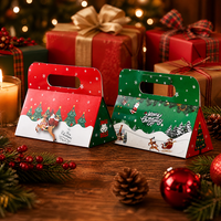 Sac en papier de luxe personnalisé pour cadeaux de Noël, emballage de bougies, carton blanc 350 g/m², poignées découpées, impression laminée, faible MOQ