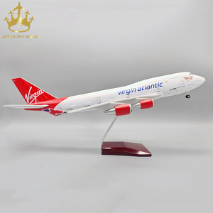 Regalo Empresarial, Modelo de Avión <span class=keywords><strong>Boeing</strong></span> <span class=keywords><strong>747</strong></span> Virgin Girl de 47CM 1/150 con Luces LED Activadas por Sonido y Ruedas de Aterrizaje - Product Image 4