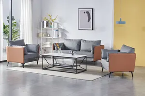 Furnitur Kantor Komersial Modern Kualitas Tinggi Penggunaan Umum dan Set Sofa Kantor Kulit