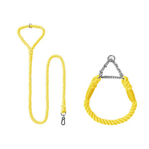 Conjunto de <span class=keywords><strong>collar</strong></span> y correa de perro de algodón trenzado, venta al por mayor, diseñador personalizado hecho a mano, de lujo, pequeño, grande, para mascotas, cuerda para caminar - Product Image 3