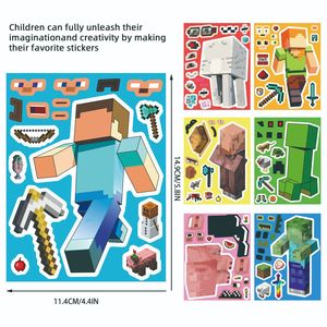 8 Pixel World para Diseño Educativo, Pegatinas de Rompecabezas DIY para Niños, Decoración de Fiesta de Plástico Impermeable - Product Image 5